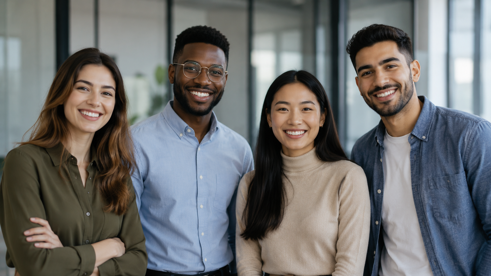 Lächelndes octogis Team im Büro